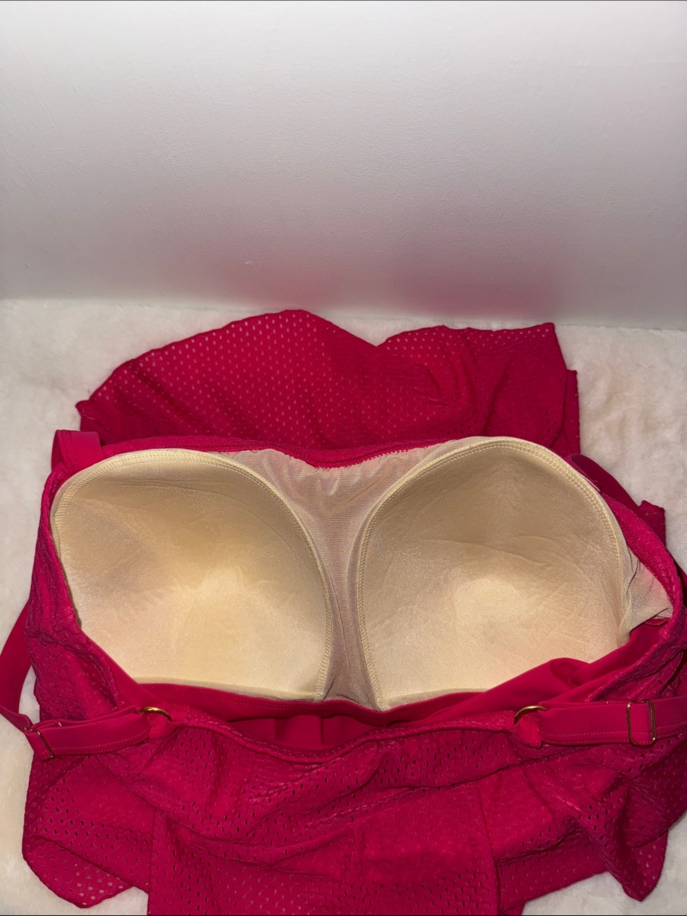 Fit 4 U Ruffle Tankini Swimsuit SET Top & Bottom Women’s 14 Pink - Picture 5 of 10